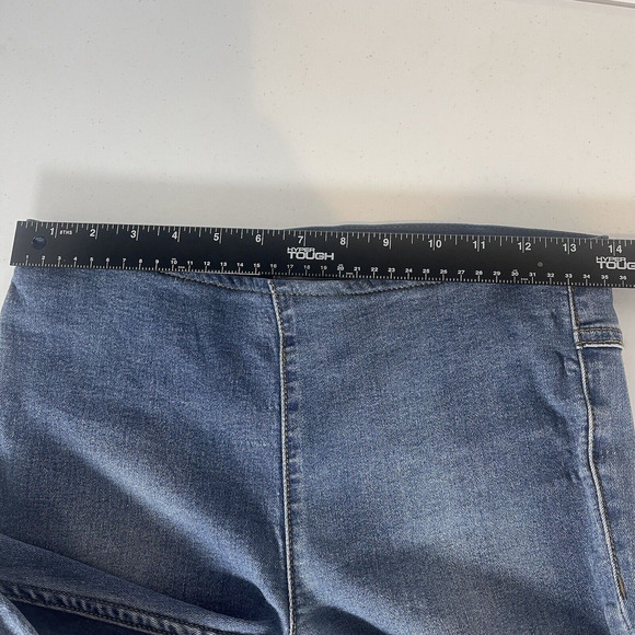 Free People Flare Jeans Penny Pull-On Size 26 Blue Denim Wide Leg Stretchy Boho - Picture 10 of 14